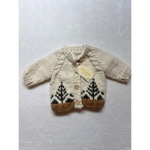 Forest Cardigan Baby Sweater by Huggalugs, Sz 0-6 months. Gorgeous